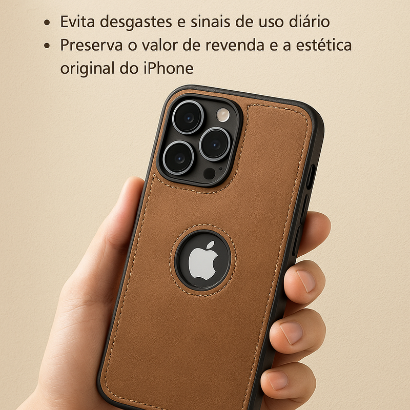 CadCase® Lux – Capa Slim de Couro Clássico para iPhone